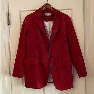 NWOT Anthropologie Dolan Red Suede Boyfriend Blazer Jacket | Women’s Size M